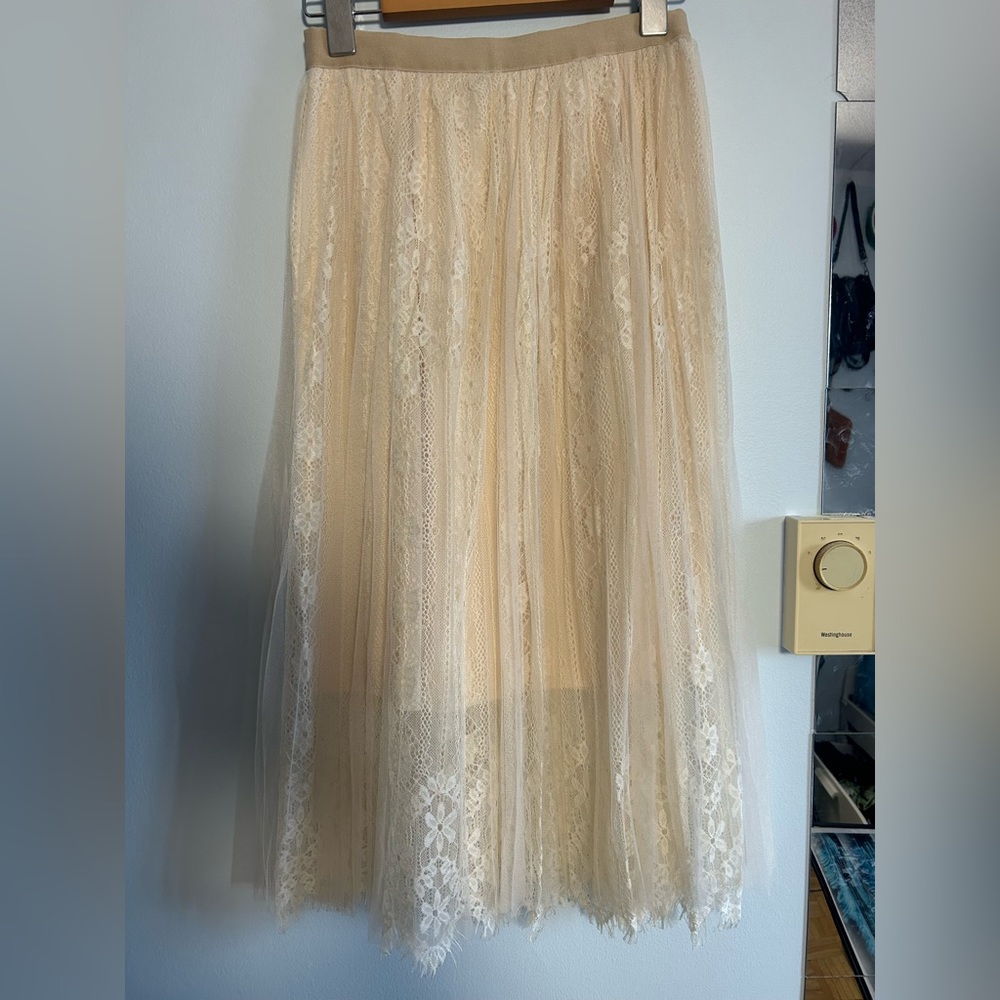 Mid calf high waisted skirt